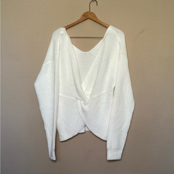 Boohoo Cream Twist-Knit Reversible Sweater - Picture 4 of 6